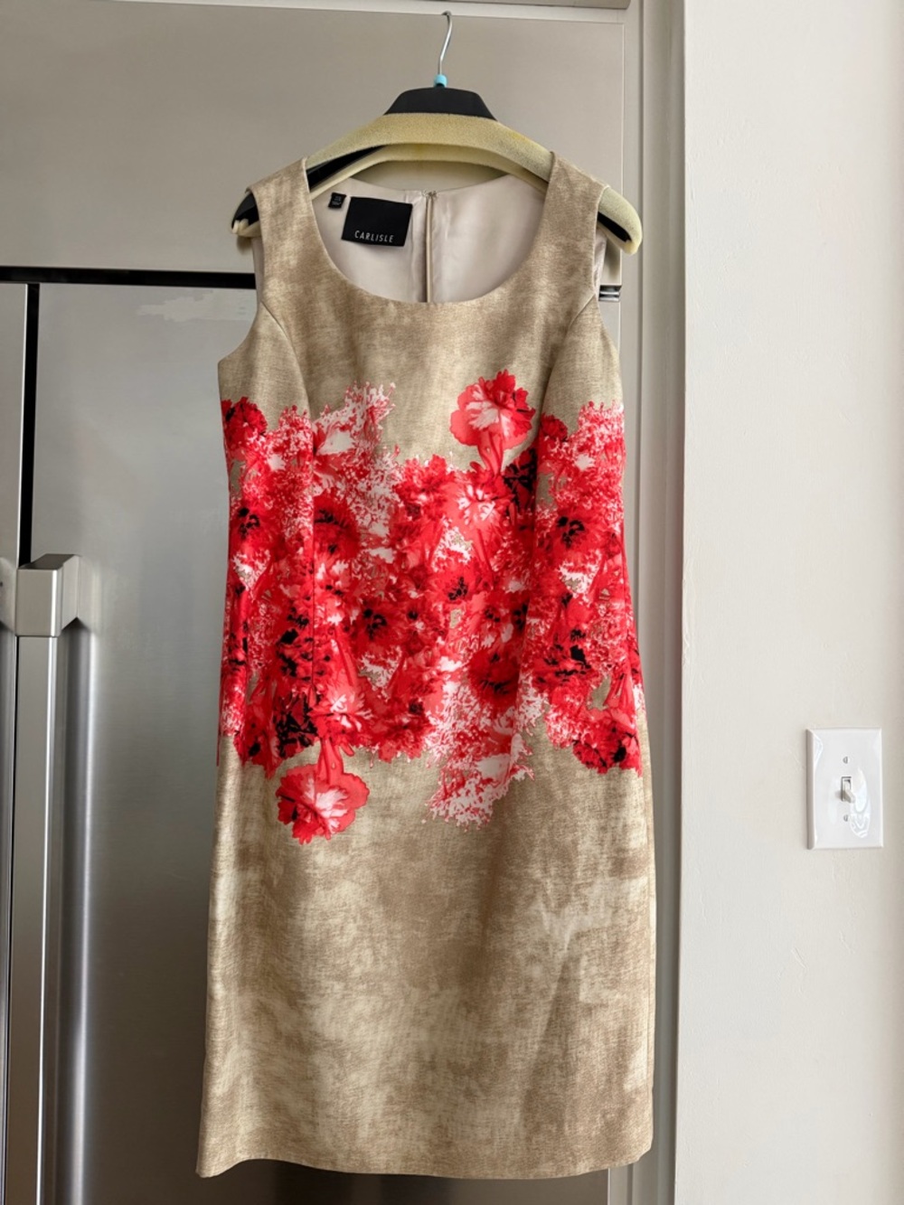 Carlisle Garden Party Midi Dress with Red Floral Print